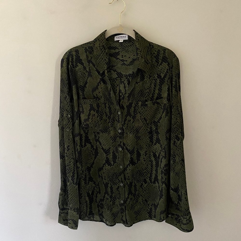 Express Slim Fit Snake Skin Portofino Shirt